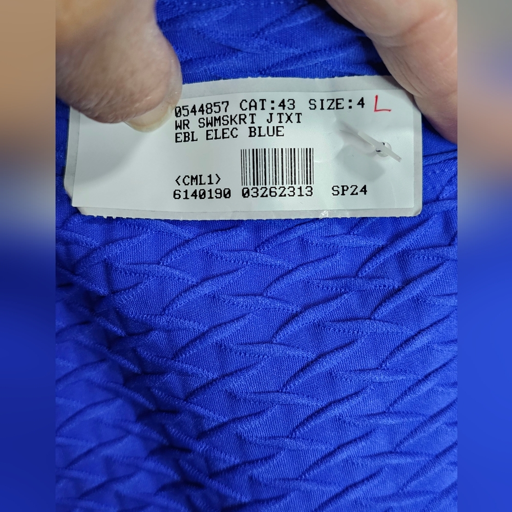 Lands' End Swim Textured Skirt Bottom Blue NWT Size 4 - Picture 4 of 6